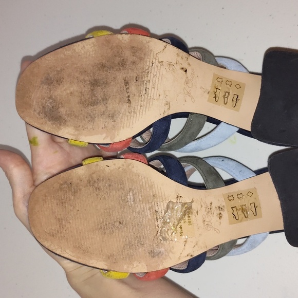 J.Crew Penny Multicolor Strappy Suede Slide Sandals, size 7 - Picture 9 of 12